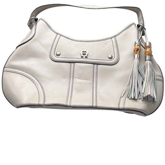 Aigner leather handbag with bamboo tassels - Picture 1 of 5